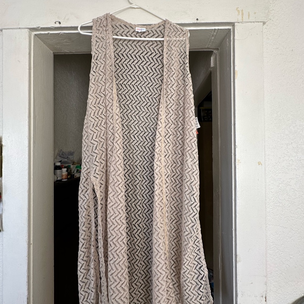 LuLaRoe Beige and Black Knit Cardigan